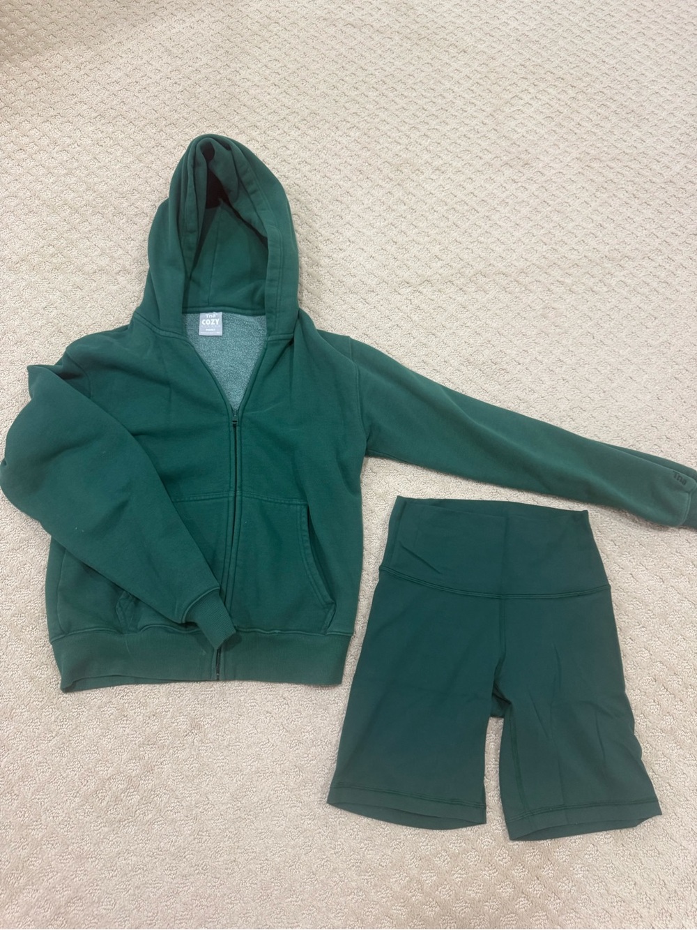 TNA Cozy Zip-Up Hoodie in Deep Green